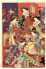 Картина "list of noble ladies" художника "тоёхара тиканобу"
