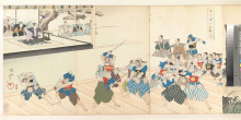 Репродукция картины "chiyoda castle (album of men)" художника "тоёхара тиканобу"