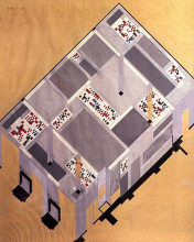 Репродукция картины "draft for the tearoom on the ground floor of the cafe aubette" художника "тойбер-арп софи"