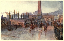 Репродукция картины "the start for the horse race, rome" художника "томпсон элизабет"