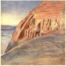 Картина "abu simbel at sunrise" художника "томпсон элизабет"