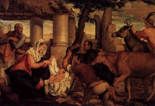 Картина "adoration of the shepherds" художника "бассано якопо"