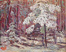 Репродукция картины "snow in the woods" художника "томсон том"