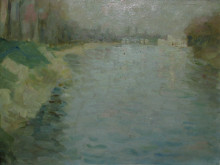 Копия картины "seine at courbevoie" художника "тоница николае"