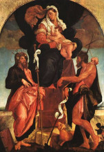 Картина "madonna and child with saints" художника "бассано якопо"