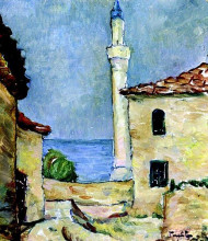 Копия картины "lighthouse in balchik" художника "тоница николае"