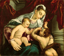 Картина "virgin and child with the young saint john the baptist" художника "бассано якопо"