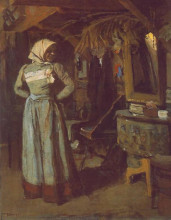 Копия картины "young woman in the atelier" художника "торняй янош"