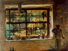 Картина "window of the atelier" художника "торняй янош"