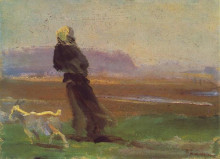 Картина "woman with goat" художника "торняй янош"