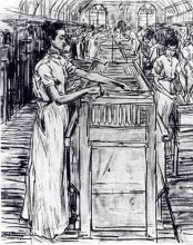 Копия картины "female employees in the candle factory in gouda" художника "тороп ян"