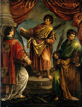 Копия картины "three martyr saints" художника "бассано якопо"