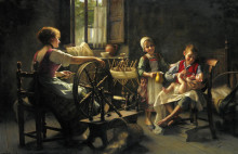 Копия картины "family in an interior" художника "торрилья джованни баттиста"