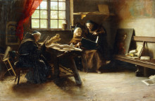 Копия картины "in the sculptor&#39;s studio (divine inspiration)" художника "торрилья джованни баттиста"