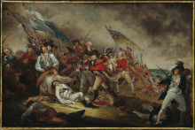 Репродукция картины "the death of general warren at the battle of bunker&#39;s hill, june 17, 1775" художника "трамбулл джон"