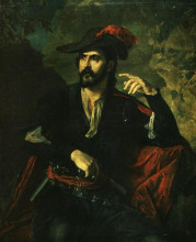 Копия картины "разбойник (портрет князя оболенского)" художника "тропинин василий"