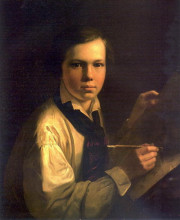 Копия картины "портрет сына художника за мольбертом" художника "тропинин василий"