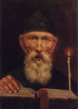Репродукция картины "монах со свечой" художника "тропинин василий"