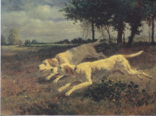 Репродукция картины "running dogs" художника "труайон констан"