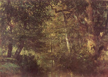 Репродукция картины "watercourse in the woods" художника "труайон констан"