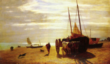 Копия картины "beach at trouville" художника "труайон констан"