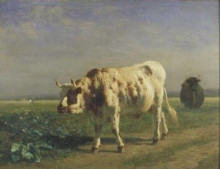 Репродукция картины "the white bull" художника "труайон констан"