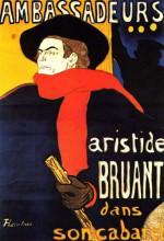 Репродукция картины "ambassadeurs aristide bruant in his cabaret" художника "тулуз-лотрек анри де"