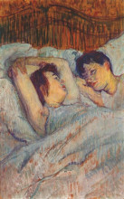 Копия картины "in bed" художника "тулуз-лотрек анри де"