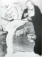 Репродукция картины "carnot malade cannot ill, a song sung at the chat noir" художника "тулуз-лотрек анри де"