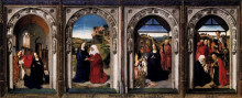 Копия картины "polyptych of the virgin: the annunciation, the visitation, the adoration of the angels and the adoration of the kings" художника "баутс дирк"