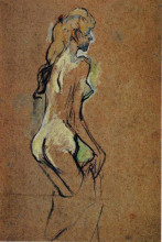 Репродукция картины "nude girl" художника "тулуз-лотрек анри де"