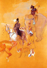 Репродукция картины "the procession of the raja" художника "тулуз-лотрек анри де"