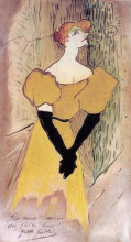 Копия картины "yvette guilbert" художника "тулуз-лотрек анри де"