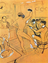 Репродукция картины "chocolat dancing in the irish and american bar" художника "тулуз-лотрек анри де"