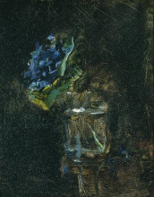 Картина "bouquet of violets in a vase" художника "тулуз-лотрек анри де"