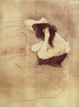 Репродукция картины "woman combing her hair" художника "тулуз-лотрек анри де"