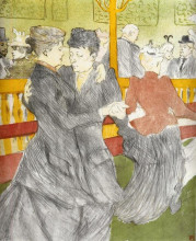 Копия картины "dancing at the moulin rouge" художника "тулуз-лотрек анри де"