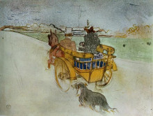 Репродукция картины "la charrette anglaise the english dog cart" художника "тулуз-лотрек анри де"