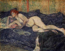 Копия картины "reclining nude" художника "тулуз-лотрек анри де"