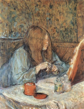 Копия картины "madame poupoule at her dressing table" художника "тулуз-лотрек анри де"