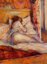 Копия картины "the bed" художника "тулуз-лотрек анри де"