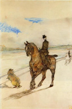 Репродукция картины "horsewoman" художника "тулуз-лотрек анри де"