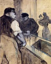 Репродукция картины "the bartender" художника "тулуз-лотрек анри де"