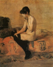 Репродукция картины "study of a nude" художника "тулуз-лотрек анри де"