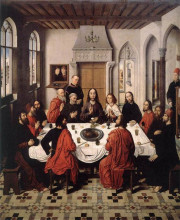 Копия картины "the last supper - from the winged altar in st. peter in leuven" художника "баутс дирк"
