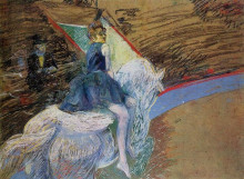 Репродукция картины "at the cirque fernando rider on a white horse" художника "тулуз-лотрек анри де"
