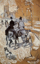 Копия картины "horsemen riding in the bois de boulogne" художника "тулуз-лотрек анри де"