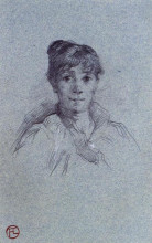 Картина "portrait of a woman" художника "тулуз-лотрек анри де"