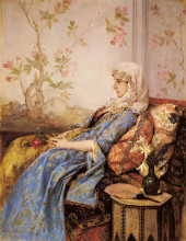 Копия картины "an exotic beauty in an interior" художника "тульмуш огюст"