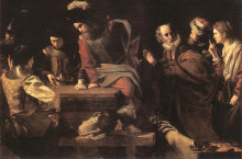 Картина "the denial of st. peter" художника "турнье николя"